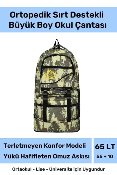 Özel Büyük Boy Ortopedik Terletmeyen Konfor Modeli Çok Gözlü Bölmeli Lise Ortaokul Okul Sırt Çantası