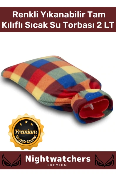 Deluxe Büyük Boy Kauçuk Yıkanabilir Polar Kılıflı Termofor Regl Kötü Hava Sıcak Su Torbası 2 lt