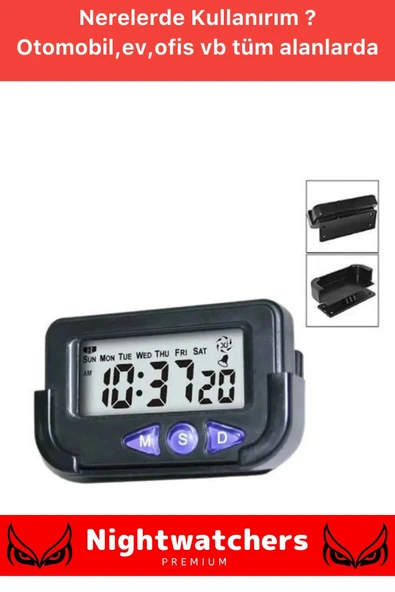 Özel Seri Yapışkanlı Masaüstü Stantlı Ders Çalışmak Için Alarlı Kronometreli Mini Dijital Saat - 4