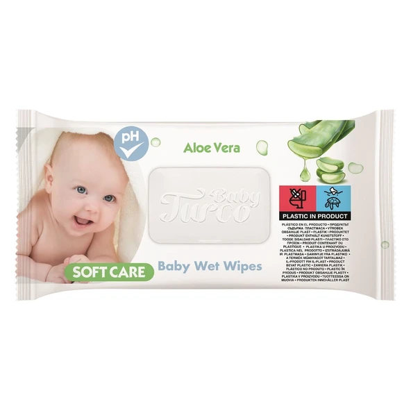 Baby Turco Islak Havlu Mendil Soft Care Aloe Vera 90 Yaprak (3 Lü Pk) 270 Yaprak Plastik Kapaklı - 5