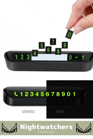 Lüks Araç Içi Telefon Numarası Oto Cam Kartı Torpido Üstü Fosforlu Neon Aç-Kapa Numaratör 2 Adet - 4