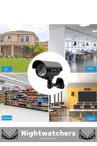 Lüks Ev Apartman Bahçe İş Yeri Gece Görüşlü Pilli Ledli Caydırıcı Oyuncak Güvenlik Kamerası 2'li Set - 3