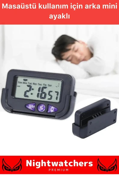 Özel Seri Yapışkanlı Masaüstü Stantlı Ders Çalışmak Için Alarlı Kronometreli Mini Dijital Saat - 2