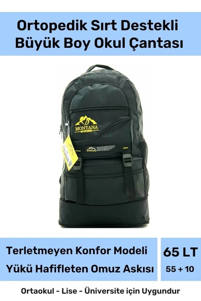 Özel Büyük Boy Ortopedik Terletmeyen Konfor Modeli Çok Gözlü Bölmeli Lise Ortaokul Okul Sırt Çantası