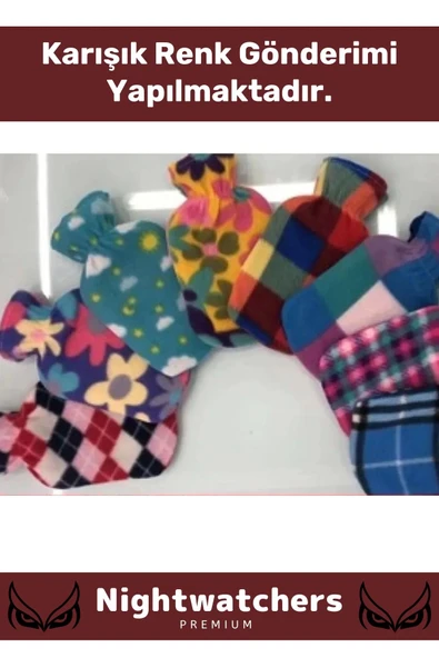 Deluxe Büyük Boy Kauçuk Yıkanabilir Polar Kılıflı Termofor Regl Kötü Hava Sıcak Su Torbası 2 lt - 4