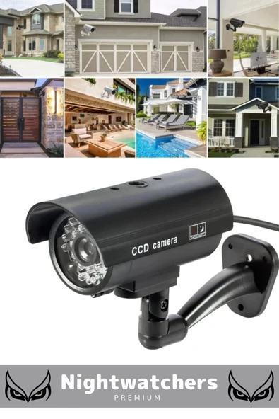 Lüks Ev Apartman Bahçe İş Yeri Gece Görüşlü Pilli Ledli Caydırıcı Oyuncak Güvenlik Kamerası 2'li Set - 6