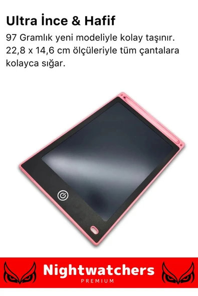 Premium Lcd Ekranlı Kalemli Dijital Çizim Tableti Yazı Tahtası Boyama Resim Akıllı Tablet 12 Inc - 3