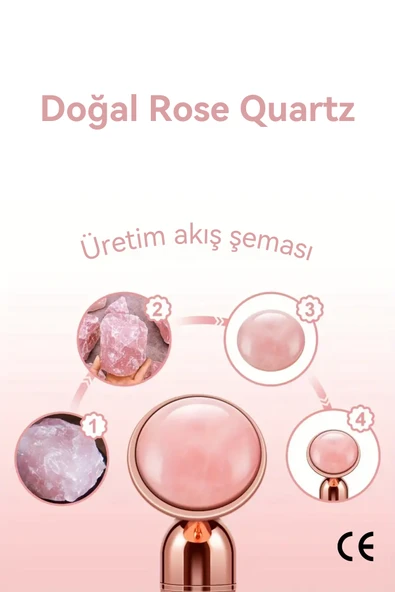 Beauty Vogue Titreşimli ROSE QUARTZ 3D Yüz Silindiri 5 Başlıklı Cilt Bakım Cihazı Profesyonel - 4