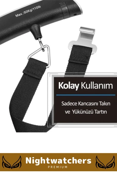 Deluxe Seyahat Bavul Ağırlık Tartı Dijital Lcd Ekran Çok Amaçlı Taşınabilir Bagaj Tartısı Max 50 Kg - 3