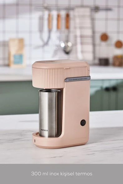 Mono Personal Filtre Kahve Makinesi ve İnox Kişisel Termos Hediyeli Beige - 3