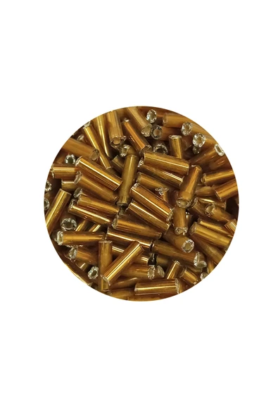 Uzun Boru Kesme Boncuk Çap 2mm Uzunluk 10 mm - 20 Gram - Altın Sarısı - BNC231 - 2