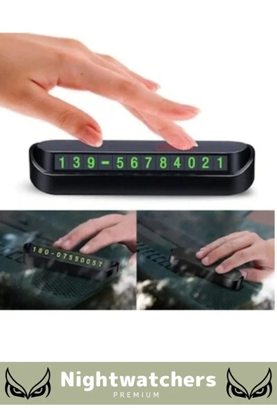 Lüks Araç Içi Telefon Numarası Oto Cam Kartı Torpido Üstü Fosforlu Neon Aç-Kapa Numaratör 2 Adet - 3