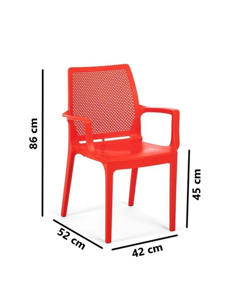 Omnipazar SY-2504 Plastik İcon Bahçe Koltuk Sandalye 4'lü Set - 6