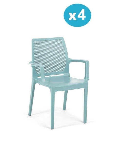 Omnipazar SY-2504 Plastik İcon Bahçe Koltuk Sandalye 4'lü Set - 7