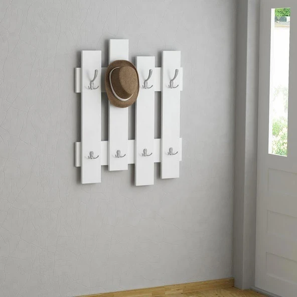 KUZELA Ahşap Dekoratif 8'li Duvar Askılık - 2