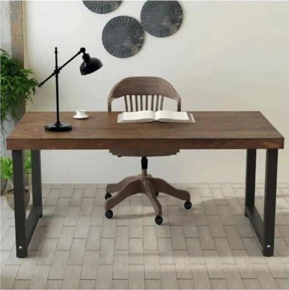 KUZELA Ahşap Metal Ayaklı Çalışma Masası - 2