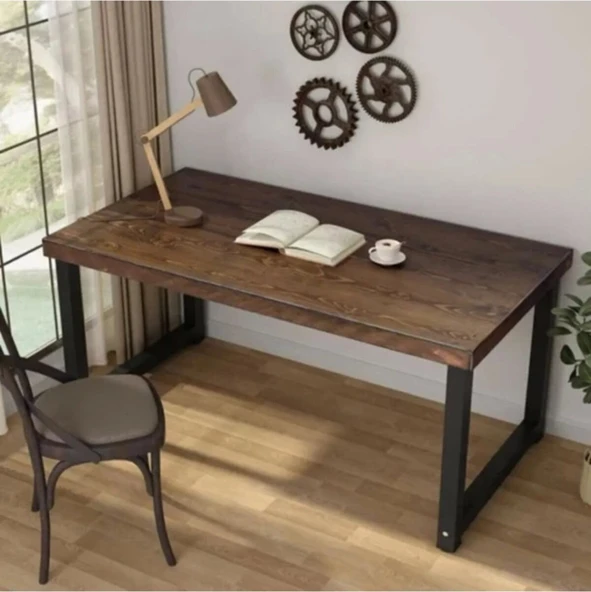 KUZELA Ahşap Metal Ayaklı Çalışma Masası - 3