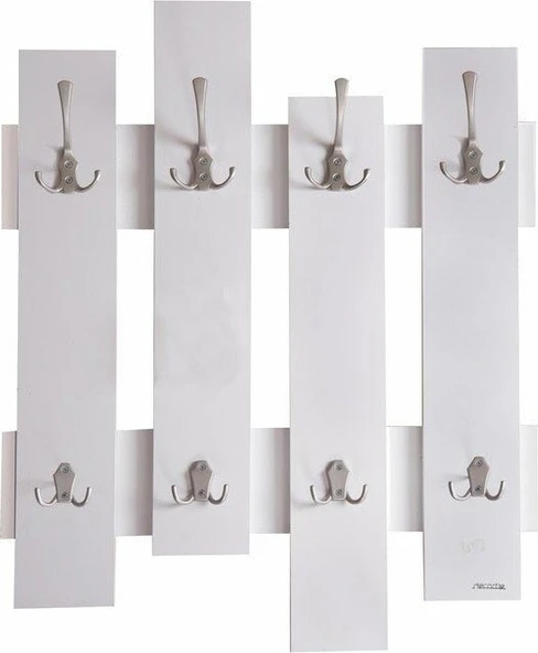 KUZELA Ahşap Dekoratif 8'li Duvar Askılık