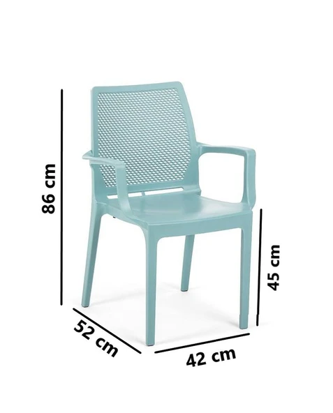 Omnipazar SY-2504 Plastik İcon Bahçe Koltuk Sandalye 4'lü Set - 8