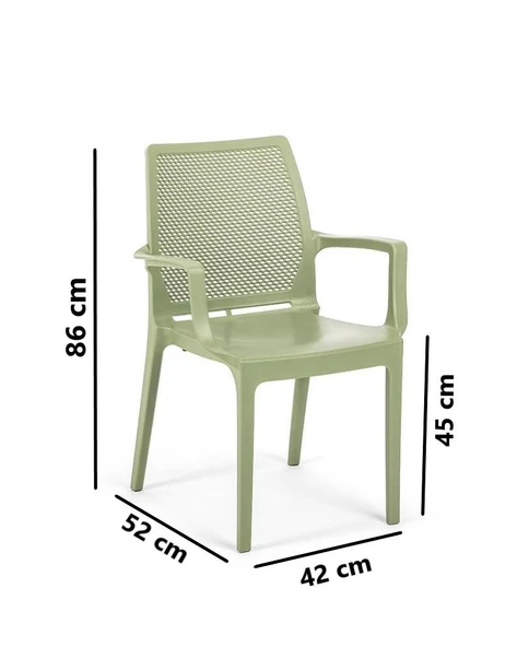 Omnipazar SY-2504 Plastik İcon Bahçe Koltuk Sandalye 4'lü Set - 4