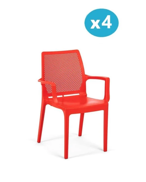 Omnipazar SY-2504 Plastik İcon Bahçe Koltuk Sandalye 4'lü Set - 5