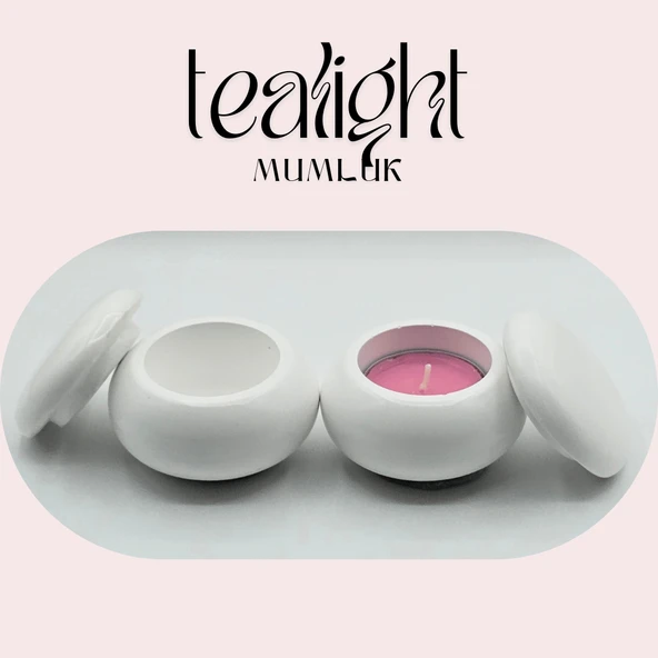 Aurora Dekoratif 2'li Mumluk Seti | El Yapımı | Tealight Mumluk - 3