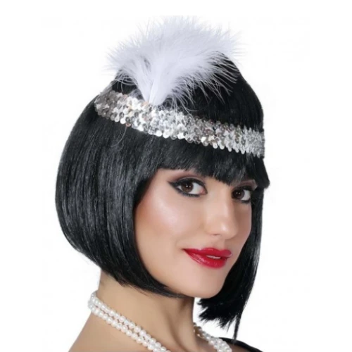 Periboia Gümüş Renk Çarliston Saç Bandı