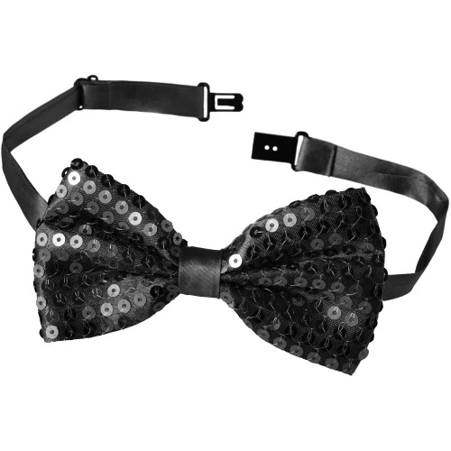 Periboia Siyah Payetli Pullu Papyon - 3