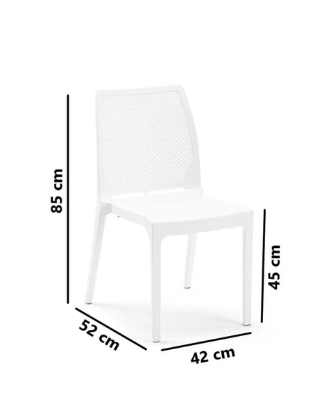 Omnipazar SY-2509 Plastik İcon Bahçe Koltuk Sandalye 4'lü Set - 4