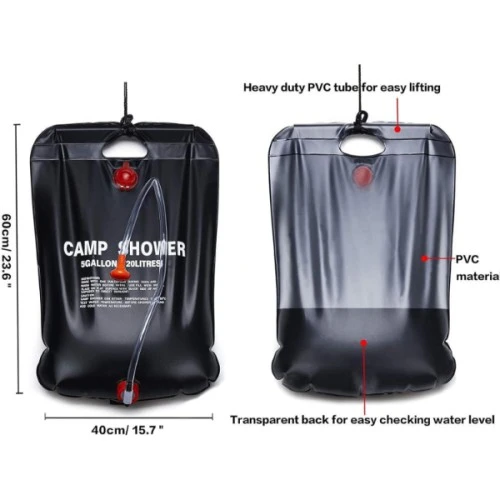 Periboia 20 Litre Solar Isıtıcılı Kamp Duş Torbası - 3