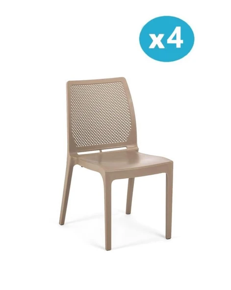 Omnipazar SY-2509 Plastik İcon Bahçe Koltuk Sandalye 4'lü Set - 5