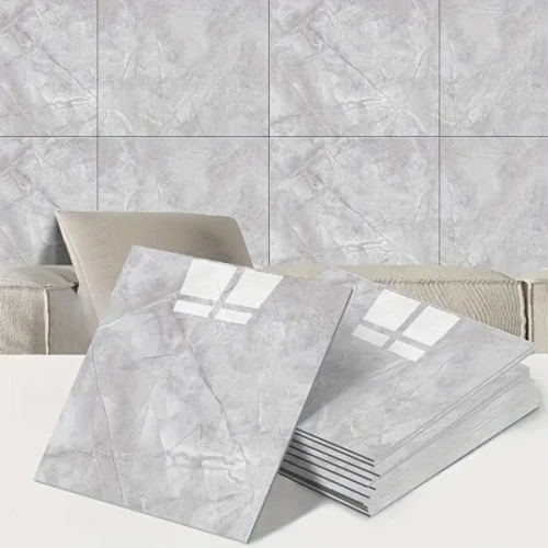 Periboia Gri Mermer Desen Duvar Sticker (30x30)