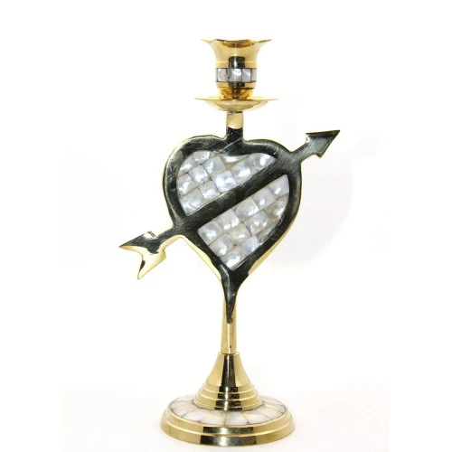 Periboia Pirinç Sedefli Tekli Şamdan Model 2