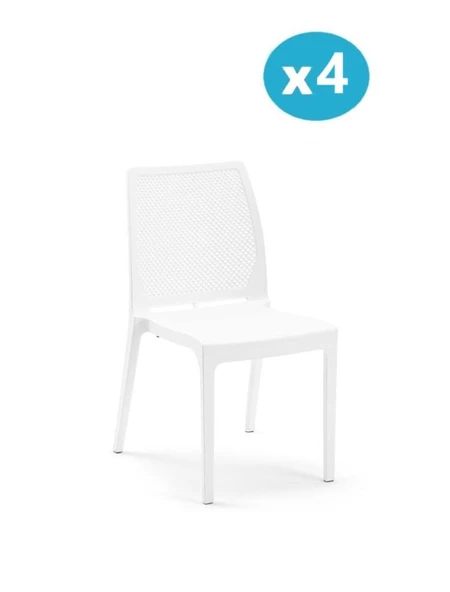 Omnipazar SY-2509 Plastik İcon Bahçe Koltuk Sandalye 4'lü Set - 3