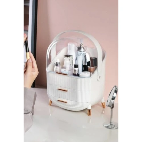 Periboia Çekmeceli Kozmetik Organizer Beyaz