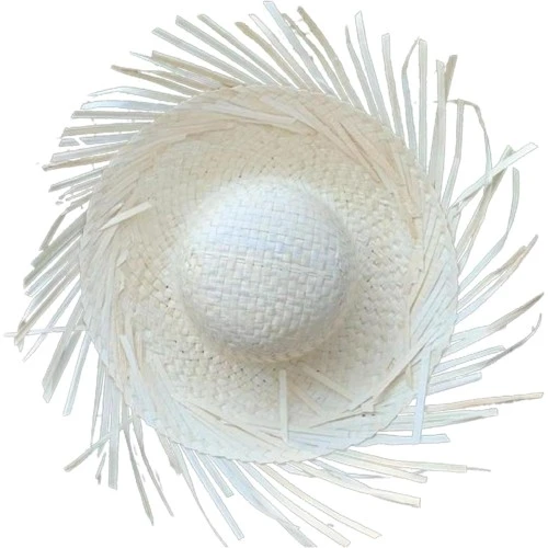 Periboia Tropikal Parti Beyaz Hasır Hawaii Şapkası