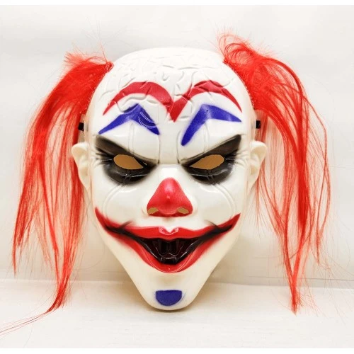 Periboia Kızıl Saçlı Joker Palyaço Maskesi - Resim 2
