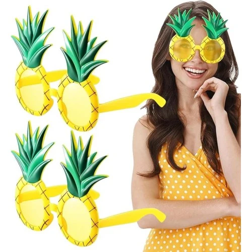 Periboia Tropikal Hawaii Ananas Şekilli Parti Gözlüğü