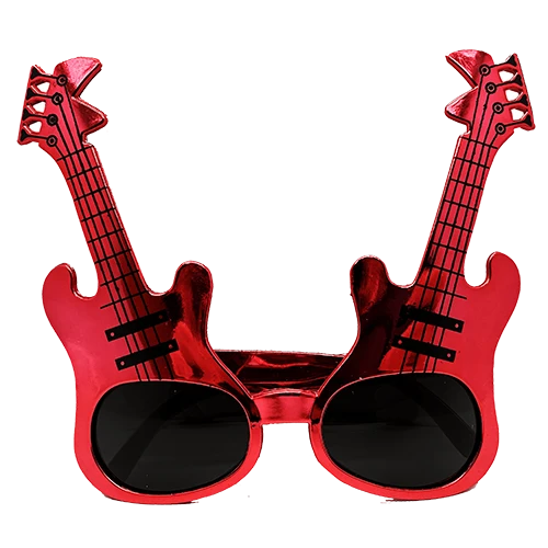 Periboia Kırmızı Renk Gitar Şekilli Parti Gözlüğü ürün görseli