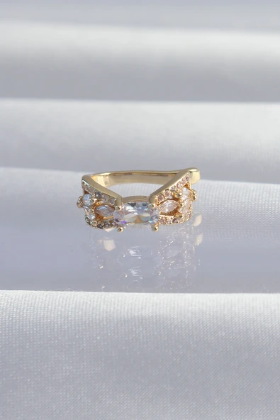 Pirinç Gold Renk Zirkon Taş Kaplama Earcuff Küpe - TJ-BKP9337 ürün görseli 1