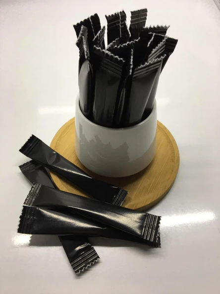 Stick Şeker Siyah Baskılı Toz Şeker 3 Gr X 2000'li