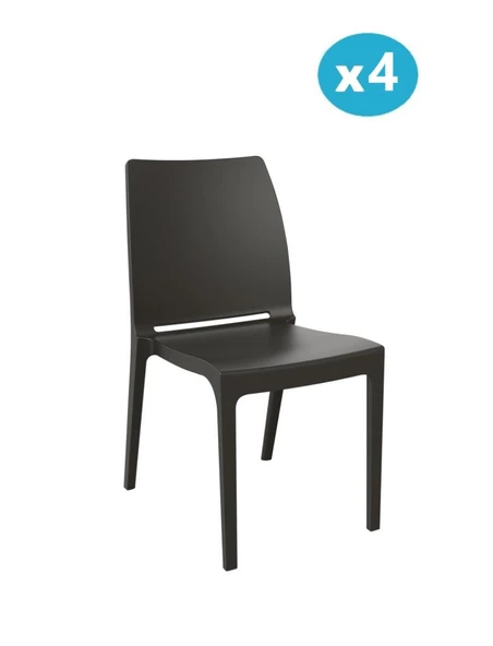 Omnipazar SY-2506 Plastik Eve Bahçe Koltuk Sandalye 4'lü Set - 3