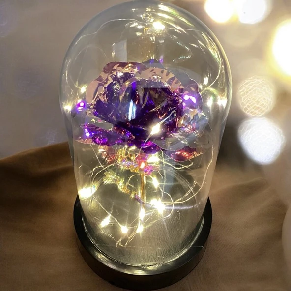 Brokoli Home Fanus Içerisinde Dekoratif Sonsuzluk Gülü , sevgililer Günü , Hediyelik Anneler Günü - 3