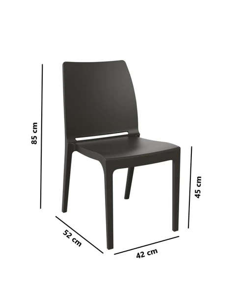 Omnipazar SY-2506 Plastik Eve Bahçe Koltuk Sandalye 4'lü Set - 4