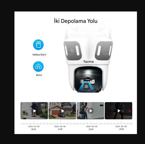 8K 16MP 8X Zoom Dış Mekan Kablosuz 360 IP Kamera PTZ 3 Kameralı Dört Lensli Wi-Fi Kamera CMR60 - 7