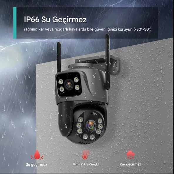 4K 8MP HD Wifi PTZ Kamera 4MP Çift Lens Çift Ekran AI Otomatik İzleme IP Kamera Hava Su Geçirmez - 5