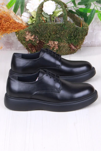 Mehmet Mete 1112 Gold Rahat Hakiki Deri Kalın Taban Erkek Ayakkabı - Resim 2