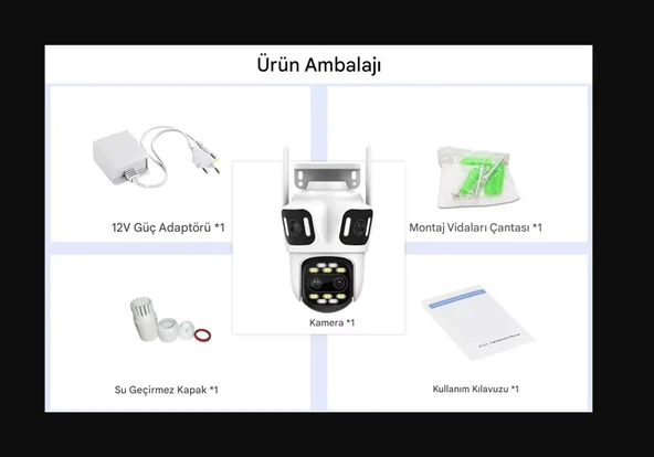 8K 16MP 8X Zoom Dış Mekan Kablosuz 360 IP Kamera PTZ 3 Kameralı Dört Lensli Wi-Fi Kamera CMR60 - 4