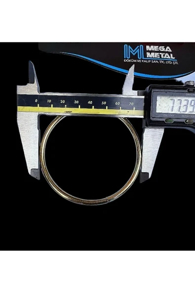 BUTİK CENTER 7 cm Yuvarlak Halka 100 adet (GOLD Renk) nikah şekeri süslemesi halka aksesuar - 2