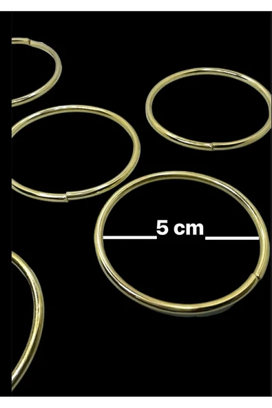 5 cm Yuvarlak Halka 100 adet (GOLD Renk) nikah şekeri süslemesi halka aksesuar